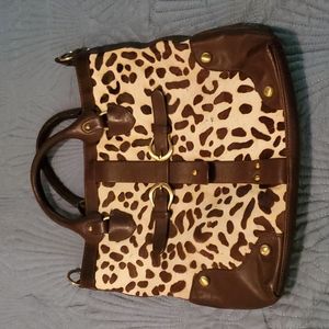 Michael Rome Leapard Calf Hair Purse